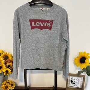 Levi's men’s size XL RedLogo Gray Sweatshirt Casual Hoodie